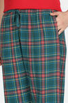 Zivame Checkered Charm Flannel Pyjama Set - June Bug — thumbnail 6